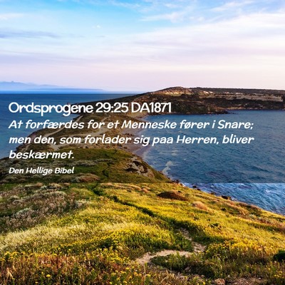 Picture 02 - Ordsprogene 29:25 DA1871 - At forfærdes for et Menneske fører i Snare; men - Bible Verse Picture