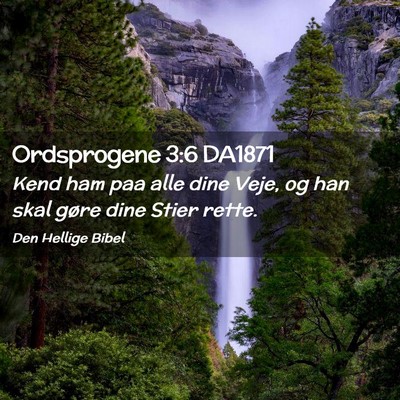 Picture 02 - Ordsprogene 3:6 DA1871 - Kend ham paa alle dine Veje, og han skal gøre - Bible Verse Picture