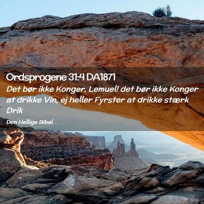 Picture 02 - Ordsprogene 31:4 DA1871 - Det bør ikke Konger, Lemuel! det bør ikke - Bible Verse Picture