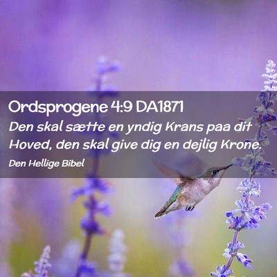 Picture 02 - Ordsprogene 4:9 DA1871 - Den skal sætte en yndig Krans paa dit Hoved, den - Bible Verse Picture