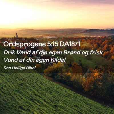 Picture 02 - Ordsprogene 5:15 DA1871 - Drik Vand af din egen Brønd og frisk Vand af din - Bible Verse Picture