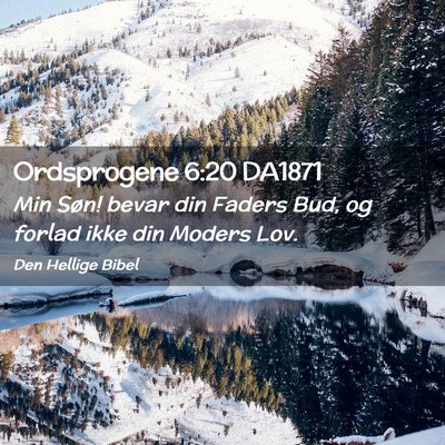 Picture 02 - Ordsprogene 6:20 DA1871 - Min Søn! bevar din Faders Bud, og forlad ikke - Bible Verse Picture