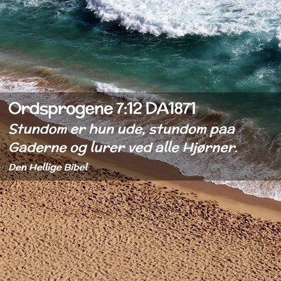 Picture 02 - Ordsprogene 7:12 DA1871 - Stundom er hun ude, stundom paa Gaderne og lurer - Bible Verse Picture