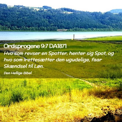 Picture 02 - Ordsprogene 9:7 DA1871 - Hvo som revser en Spotter, henter sig Spot, og - Bible Verse Picture