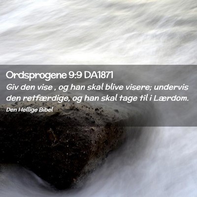 Picture 02 - Ordsprogene 9:9 DA1871 - Giv den vise , og han skal blive visere; undervis - Bible Verse Picture