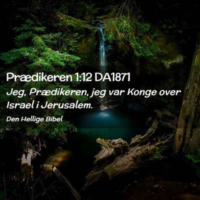 Picture 02 - Prædikeren 1:12 DA1871 - Jeg, Prædikeren, jeg var Konge over Israel i - Bible Verse Picture