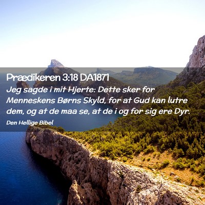 Picture 02 - Prædikeren 3:18 DA1871 - Jeg sagde i mit Hjerte: Dette sker for Menneskens - Bible Verse Picture