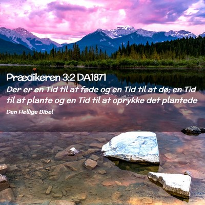 Picture 02 - Prædikeren 3:2 DA1871 - Der er en Tid til at føde og en Tid til at dø; - Bible Verse Picture