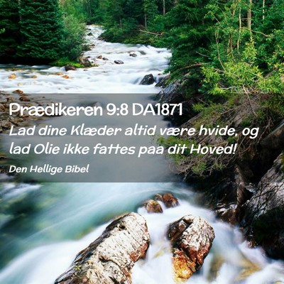 Picture 02 - Prædikeren 9:8 DA1871 - Lad dine Klæder altid være hvide, og lad Olie - Bible Verse Picture