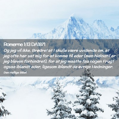 Picture 02 - Romerne 1:13 DA1871 - Og jeg vil ikke, Brødre! at I skulle være - Bible Verse Picture