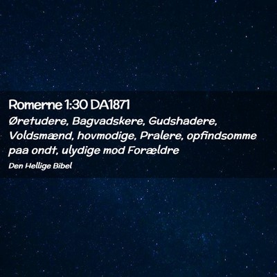 Picture 02 - Romerne 1:30 DA1871 - Øretudere, Bagvadskere, Gudshadere, Voldsmænd, - Bible Verse Picture