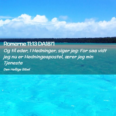 Picture 02 - Romerne 11:13 DA1871 - Og til eder, I Hedninger, siger jeg: For saa vidt - Bible Verse Picture