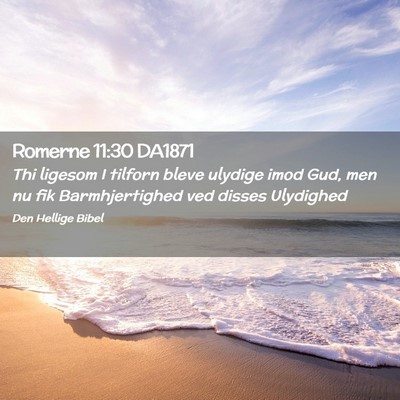 Picture 02 - Romerne 11:30 DA1871 - Thi ligesom I tilforn bleve ulydige imod Gud, men - Bible Verse Picture