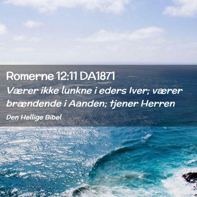 Picture 02 - Romerne 12:11 DA1871 - Værer ikke lunkne i eders Iver; værer - Bible Verse Picture
