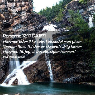 Picture 02 - Romerne 12:19 DA1871 - Hævner eder ikke selv, I elskede! men giver - Bible Verse Picture