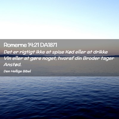 Picture 02 - Romerne 14:21 DA1871 - Det er rigtigt ikke at spise Kød eller at drikke - Bible Verse Picture