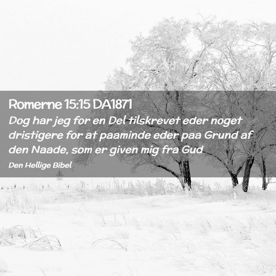 Picture 02 - Romerne 15:15 DA1871 - Dog har jeg for en Del tilskrevet eder noget - Bible Verse Picture