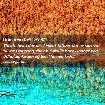 Picture 02 - Romerne 15:4 DA1871 - Thi alt, hvad der er skrevet tilforn, det er - Bible Verse Picture