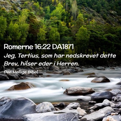 Picture 02 - Romerne 16:22 DA1871 - Jeg, Tertius, som har nedskrevet dette Brev, - Bible Verse Picture