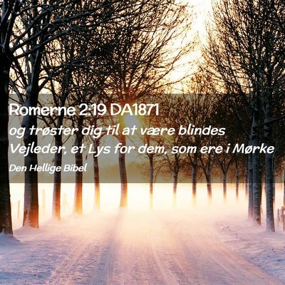 Picture 02 - Romerne 2:19 DA1871 - og trøster dig til at være blindes Vejleder, et - Bible Verse Picture