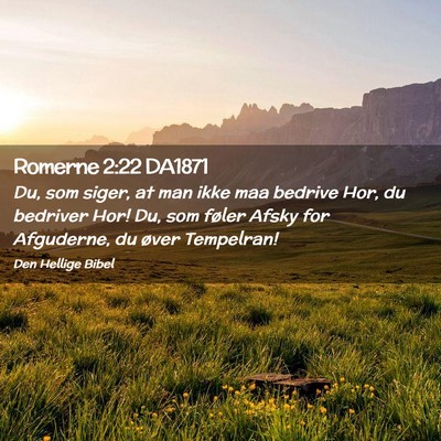 Picture 02 - Romerne 2:22 DA1871 - Du, som siger, at man ikke maa bedrive Hor, du - Bible Verse Picture