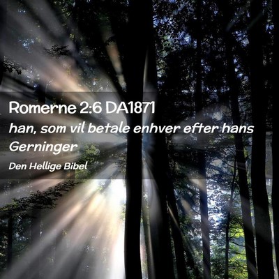 Picture 02 - Romerne 2:6 DA1871 - han, som vil betale enhver efter hans - Bible Verse Picture