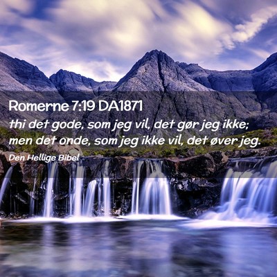 Picture 02 - Romerne 7:19 DA1871 - thi det gode, som jeg vil, det gør jeg ikke; men - Bible Verse Picture