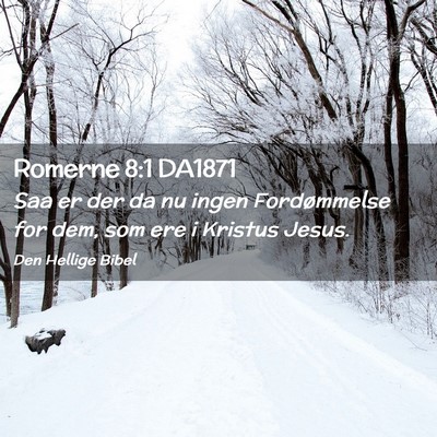 Picture 02 - Romerne 8:1 DA1871 - Saa er der da nu ingen Fordømmelse for dem, som - Bible Verse Picture