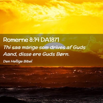 Picture 02 - Romerne 8:14 DA1871 - Thi saa mange som drives af Guds Aand, disse ere - Bible Verse Picture