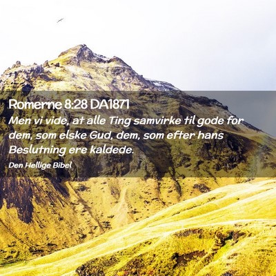 Picture 02 - Romerne 8:28 DA1871 - Men vi vide, at alle Ting samvirke til gode for - Bible Verse Picture