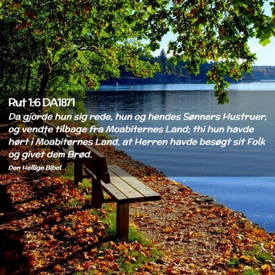 Picture 02 - Rut 1:6 DA1871 - Da gjorde hun sig rede, hun og hendes Sønners - Bible Verse Picture