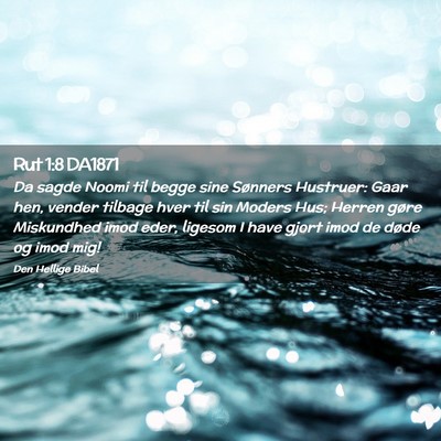 Picture 02 - Rut 1:8 DA1871 - Da sagde Noomi til begge sine Sønners Hustruer: - Bible Verse Picture