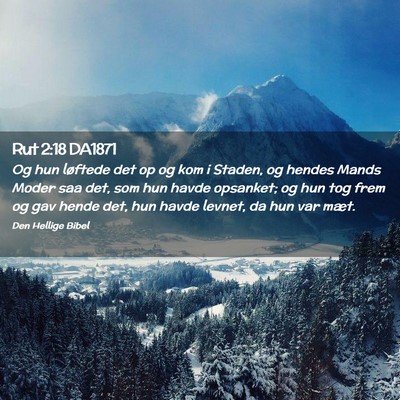 Picture 02 - Rut 2:18 DA1871 - Og hun løftede det op og kom i Staden, og hendes - Bible Verse Picture