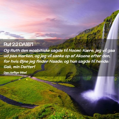 Picture 02 - Rut 2:2 DA1871 - Og Ruth den moabitiske sagde til Noomi: Kære, - Bible Verse Picture