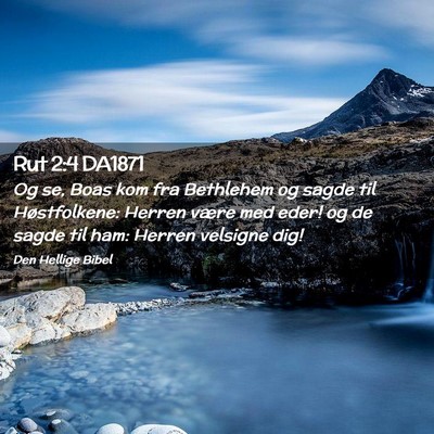Picture 02 - Rut 2:4 DA1871 - Og se, Boas kom fra Bethlehem og sagde til - Bible Verse Picture