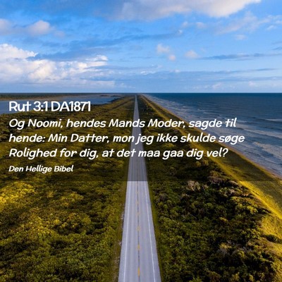 Picture 02 - Rut 3:1 DA1871 - Og Noomi, hendes Mands Moder, sagde til hende: - Bible Verse Picture