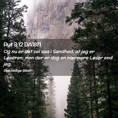 Picture 02 - Rut 3:12 DA1871 - Og nu er det vel saa i Sandhed, at jeg er - Bible Verse Picture