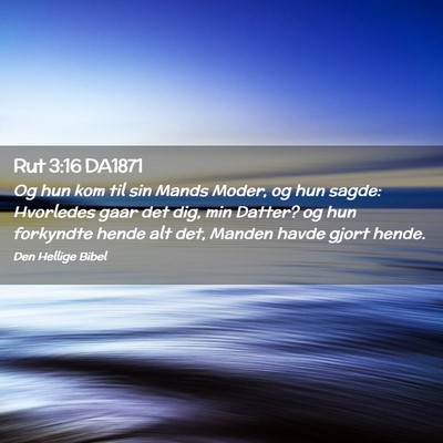 Picture 02 - Rut 3:16 DA1871 - Og hun kom til sin Mands Moder, og hun sagde: - Bible Verse Picture