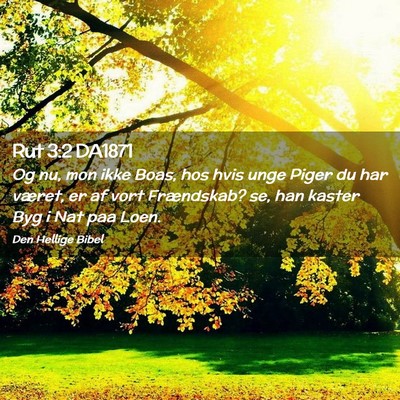 Picture 02 - Rut 3:2 DA1871 - Og nu, mon ikke Boas, hos hvis unge Piger du har - Bible Verse Picture