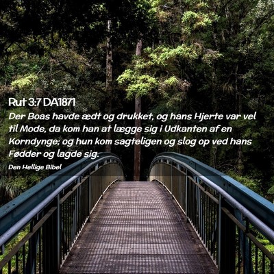 Picture 02 - Rut 3:7 DA1871 - Der Boas havde ædt og drukket, og hans Hjerte - Bible Verse Picture