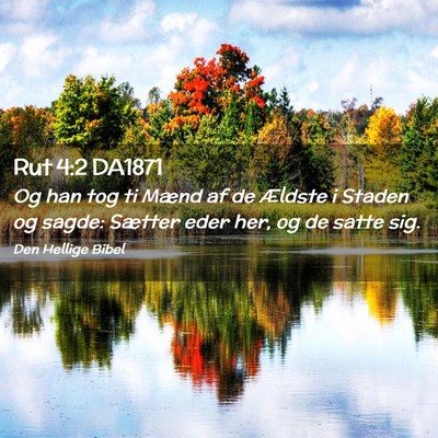 Picture 02 - Rut 4:2 DA1871 - Og han tog ti Mænd af de Ældste i Staden og - Bible Verse Picture