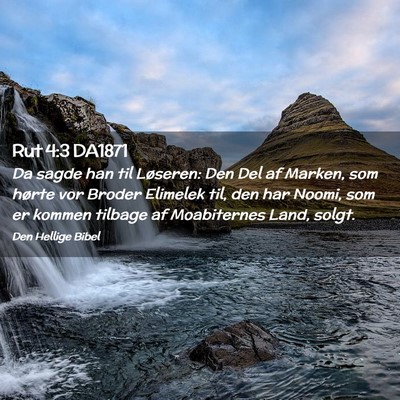Picture 02 - Rut 4:3 DA1871 - Da sagde han til Løseren: Den Del af Marken, som - Bible Verse Picture