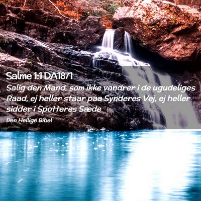 Picture 02 - Salme 1:1 DA1871 - Salig den Mand, som ikke vandrer i de ugudeliges - Bible Verse Picture