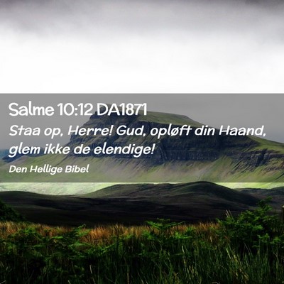 Picture 02 - Salme 10:12 DA1871 - Staa op, Herre! Gud, opløft din Haand, glem ikke - Bible Verse Picture