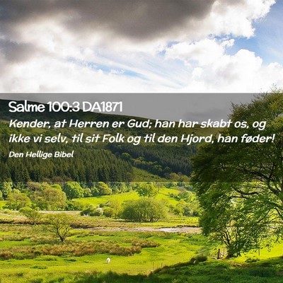 Picture 02 - Salme 100:3 DA1871 - Kender, at Herren er Gud; han har skabt os, og - Bible Verse Picture