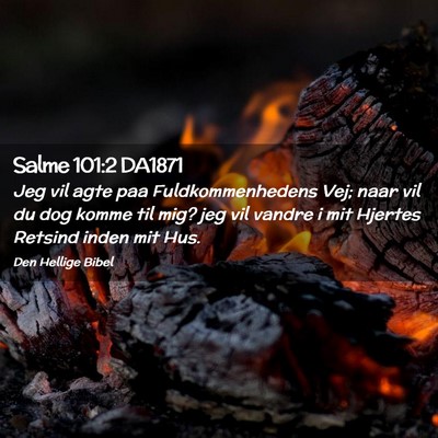 Picture 02 - Salme 101:2 DA1871 - Jeg vil agte paa Fuldkommenhedens Vej; naar vil - Bible Verse Picture