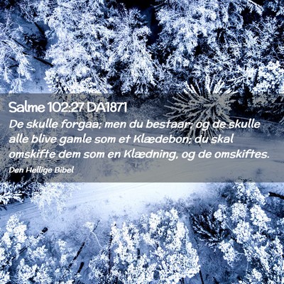 Picture 02 - Salme 102:27 DA1871 - De skulle forgaa; men du bestaar; og de skulle - Bible Verse Picture