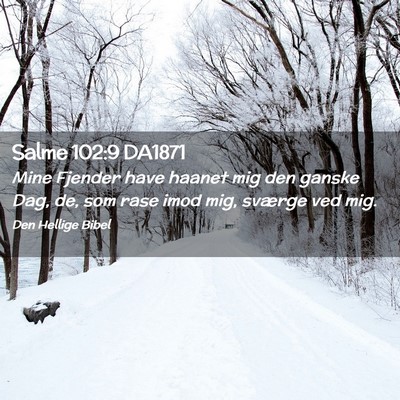 Picture 02 - Salme 102:9 DA1871 - Mine Fjender have haanet mig den ganske Dag, de, - Bible Verse Picture