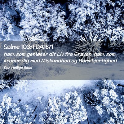 Picture 02 - Salme 103:4 DA1871 - ham, som genløser dit Liv fra Graven; ham, som - Bible Verse Picture