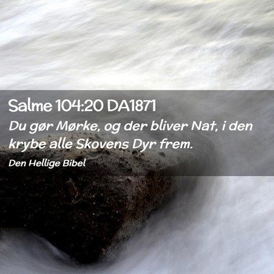 Picture 02 - Salme 104:20 DA1871 - Du gør Mørke, og der bliver Nat, i den krybe - Bible Verse Picture